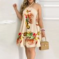thumbnail image 2 of OAVQHLG3B Halter Neck Leaves Dress for Women Mini Swing Sleeveless Dresses Fashion Dress Women Summer 2022 Vestidos Vestir, 2 of 9