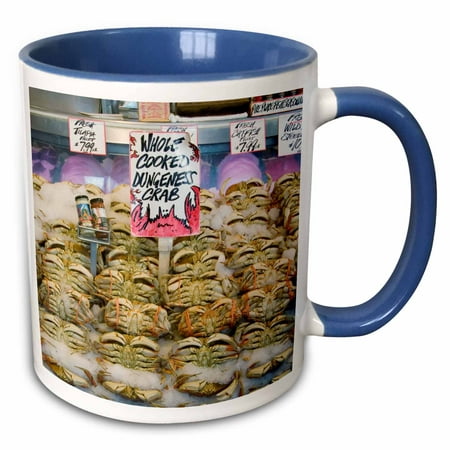 3dRose Washington, Seattle, Pike Place Market crab - US48 CSL0051 - Charles Sleicher - Two Tone Blue Mug,