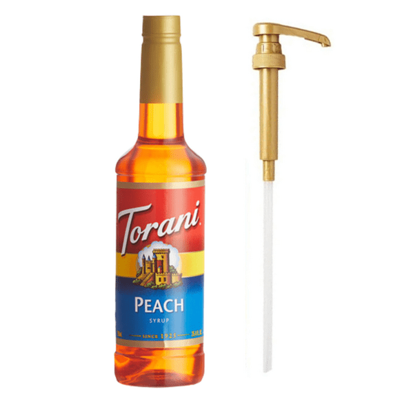 Torani Peach Flavoring Syrup Plastic 750 mL Bonus Squeeze Pump