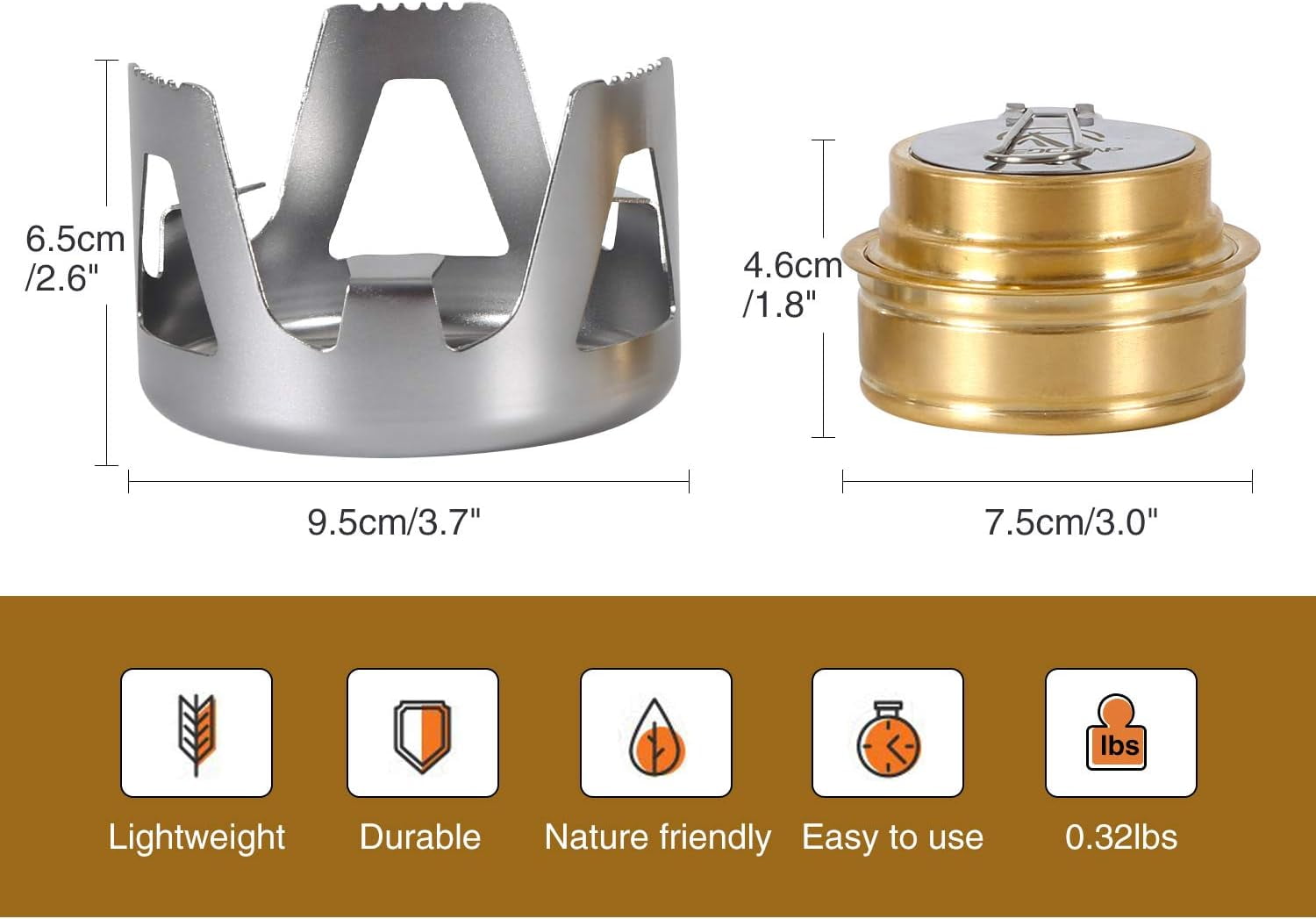 Redcamp Mini Alcohol Stove Burner for Camping, Lightweight Portable Spirit Burner with Stand