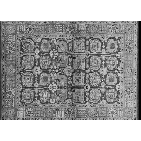 Ahgly Company Indoor Rectangle Oriental Gray Industrial Area Rugs, 5' x 8'