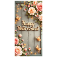 thumbnail image 2 of Decorative Design Happy Retirement Banner Floral Theme Polyester Material for Retirement Party Garden Celebration Home Decoration, 2 of 8