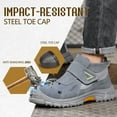 thumbnail image 3 of LAoutun Work Boots for Men Welding Steel Toe Boots Indestructible Construction Footwear Grey, 3 of 6