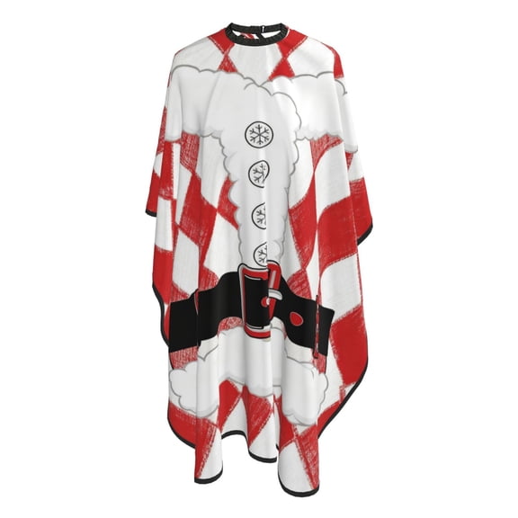 Christmas Santa Claus Hair Cutting Cape 66" x 55" Salon Cape with Adjustable Neckline for Stylists and Home Use