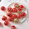 thumbnail image 7 of Twfbrm 16 Pcs Christmas Tree Balls Ornaments, 2.36" Red & Gold Shatterproof Plastic Decorative Ball Pendants, 4 Style Glitter Xmas Tree Hanging Baubles Christmas Decorations for Home Party, 7 of 7
