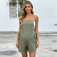 thumbnail image 5 of BRGZLK Maternity Overall Shorts for Women Fashion Casual Sleeveless Adjustable Waist Loose Solid Color Overalls Jumpsuit Shorts,Maternity Overalls Shorts 2026 Green A L, 5 of 7
