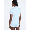 thumbnail image 4 of Joyspun Women’s Pointelle Knit Notch Top and Shorts Pajama Set, 2-Piece, Sizes XS-3X, 4 of 6