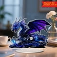 thumbnail image 2 of Yooshoverk Purple Dragon Decor 2D Acrylic Desktop Art Fantasy Theme Shelf Display Home Accent, 2 of 8