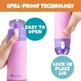 thumbnail image 3 of Bentology Stainless Steel 13 oz Insulated Water Bottle (Pink) - Easy to Use for Kids- Reusable Spill Proof BPA-Free, Fits in Most Lunch Boxes for School, Sports, Camps- Keep Drink Cold All Day, 3 of 5