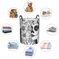 thumbnail image 4 of Balery Floral Sugar Skull Portrait Cesta de ropa redonda con asas, impermeable, independiente, para ropa, juguetes, dormitorio y familia-Small, 4 of 6
