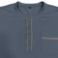 thumbnail image 3 of T-shirt Basique Ajusté pour Hommes avec Poche - Col Rond Confortable pour Usage Quotidien en Automne Hiver, 3 of 6