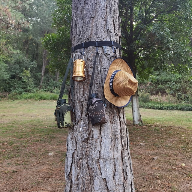 BESTYASH 5Pcs Outdoor Tree Stand Multi Strap Hooks Black Metal Equipment Holders