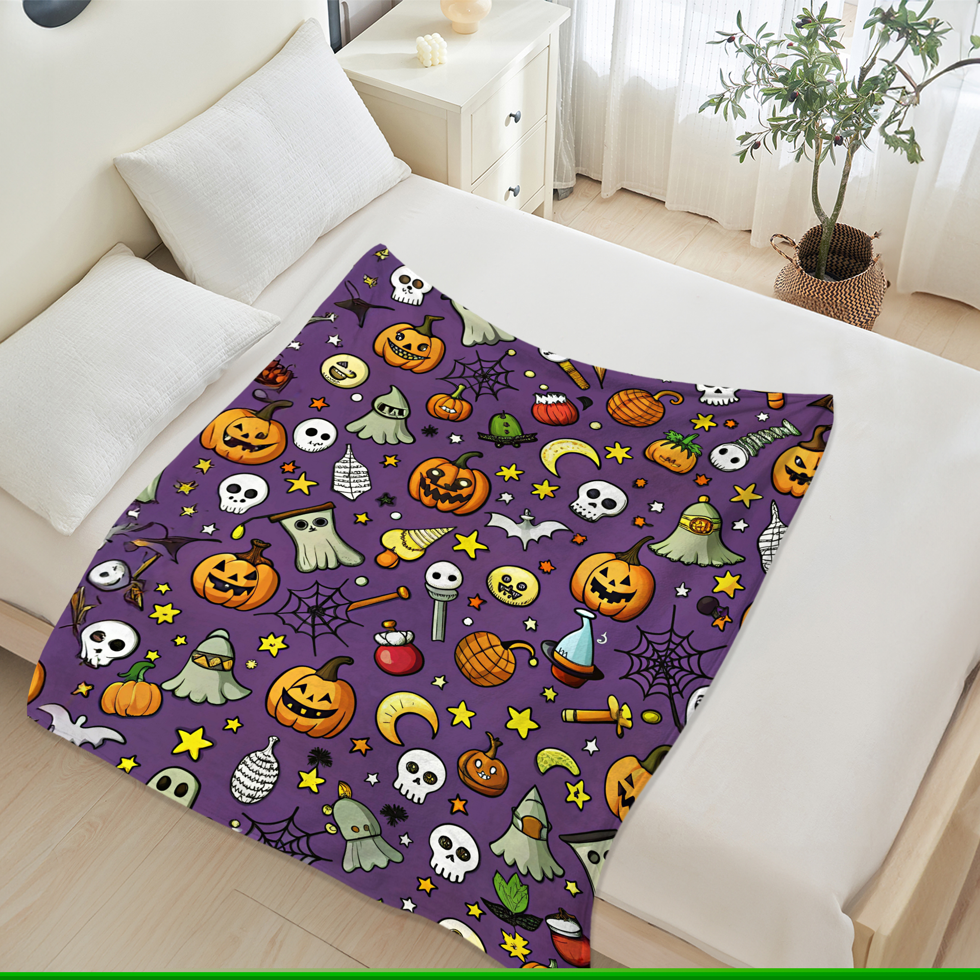 thumbnail image 2 of Halloween Throw Blanket 30" x 40" - Soft Flannel Blanket, Cozy Plush for Couch, Sofa & Bed, Fall Winter Decor, for Kids & Adults, 2 of 3