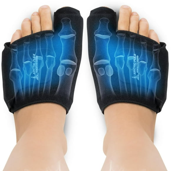 Arctic Flex Foot Ice Pack (Pair) Toe Wrap for Bunion, Plantar Fasciitis, Hallux Valgus, Gout, Swelling & Injuries - Cold & Heat Gel Therapy