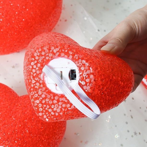 Lámpara de amor de mano, accesorios de coro, luz de noche de arroz en forma de corazón rojo, accesorios para presentaciones en el escenario