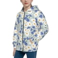 thumbnail image 2 of Pofeuu Daisies Flowers Print Teenage Zipper Hoodie Sweatshirts Hooded Casual Jackets With Pocket For Boys Girls-Small, 2 of 6