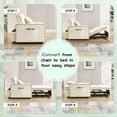 thumbnail image 4 of Muumblus 3-in-1 Convertible Sleeper Chair Bed for Adult, Chaise Lounge Indoor, Modern Single Reclining Sofa Bed for Living Room, Beige Velvet, 4 of 9