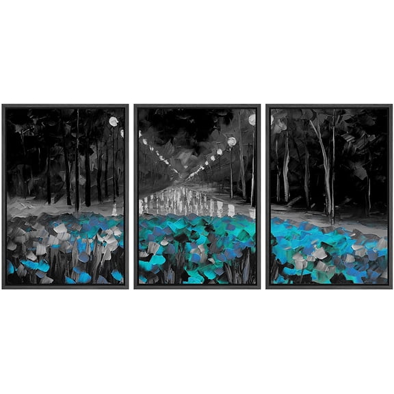 wall26 Framed Canvas Wall Art Abstract Cloud Tree Pictures Home Wall Decorations for Bedroom Living Room Oil Paintings Canvas Prints Framed - 16"x24"x3 Black