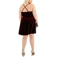 thumbnail image 2 of City Studio Womens Plus   Velvet Knee Length Cocktail And Party Dress, 2 of 2