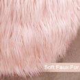 thumbnail image 5 of Homebeez Round Faux Fur Ottoman Cover Footstool Slipcover Pink, 5 of 5
