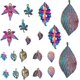 thumbnail image 1 of 20 colgantes de aleación de color arcoíris, hojas de arce multicolor, filigrana, adornos de metal grabados para hacer joyas y manualidades., 1 of 7
