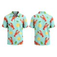 thumbnail image 2 of Mfakffe Hawaiian Mens Golf Shirts Casual Short Sleeve Polo Shirt Summer Big and Tall Collared Top Comfortable Cotton Tee (Black, 2XL), 2 of 5