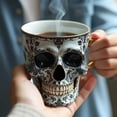 thumbnail image 6 of Royal Skull Coffee Mug, Gothic Porcelain Tea Cup, Ornate Gold-Trimmed-Skull Coffee Mug Funny Ceramic Tea Cup-Diabolical Bonehead Cup, Unique Gift for Skulls Enthusiasts, without Saucer, 6 of 6