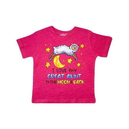 

Inktastic I Love my Great Aunt to the Moon and Back Cute Sheep Gift Toddler Boy or Toddler Girl T-Shirt