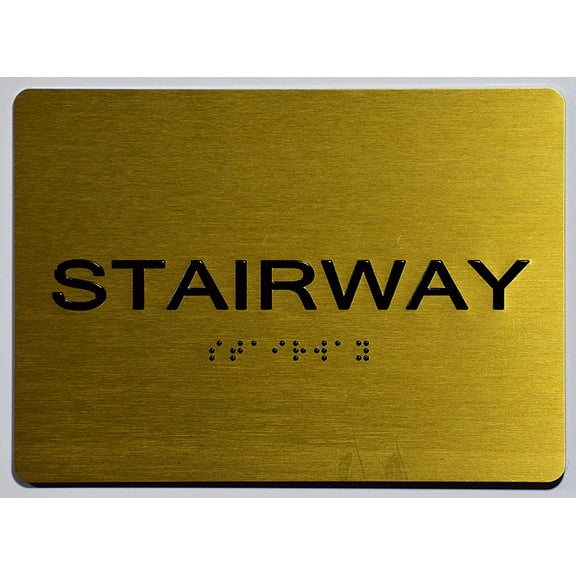 Stairway Sign- Gold(Aluminium, Gold/Black,Size 5x7) The Sensation line