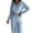 Blue, variant on Turilly Women 2 Piece Tracksuit Set Women's Casual Solid Color Long Sleeved Hooded Long Sleeved Hoodie Hooded Set