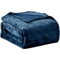 thumbnail image 2 of Amrani Bed Cover Embossed Blanket, Soft Premium Microplush - King Navy, 2 of 2