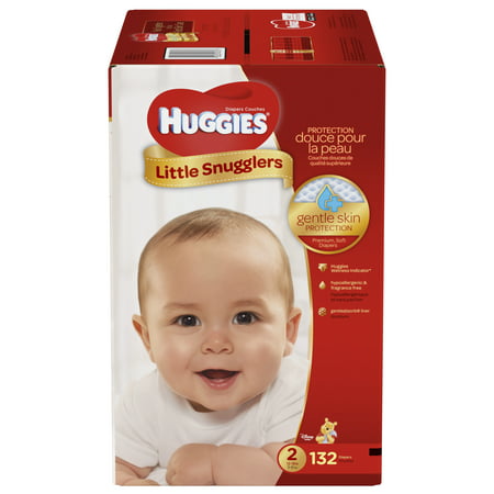 HUGGIES Little Snugglers Diapers, Size 2, 132 Diapers