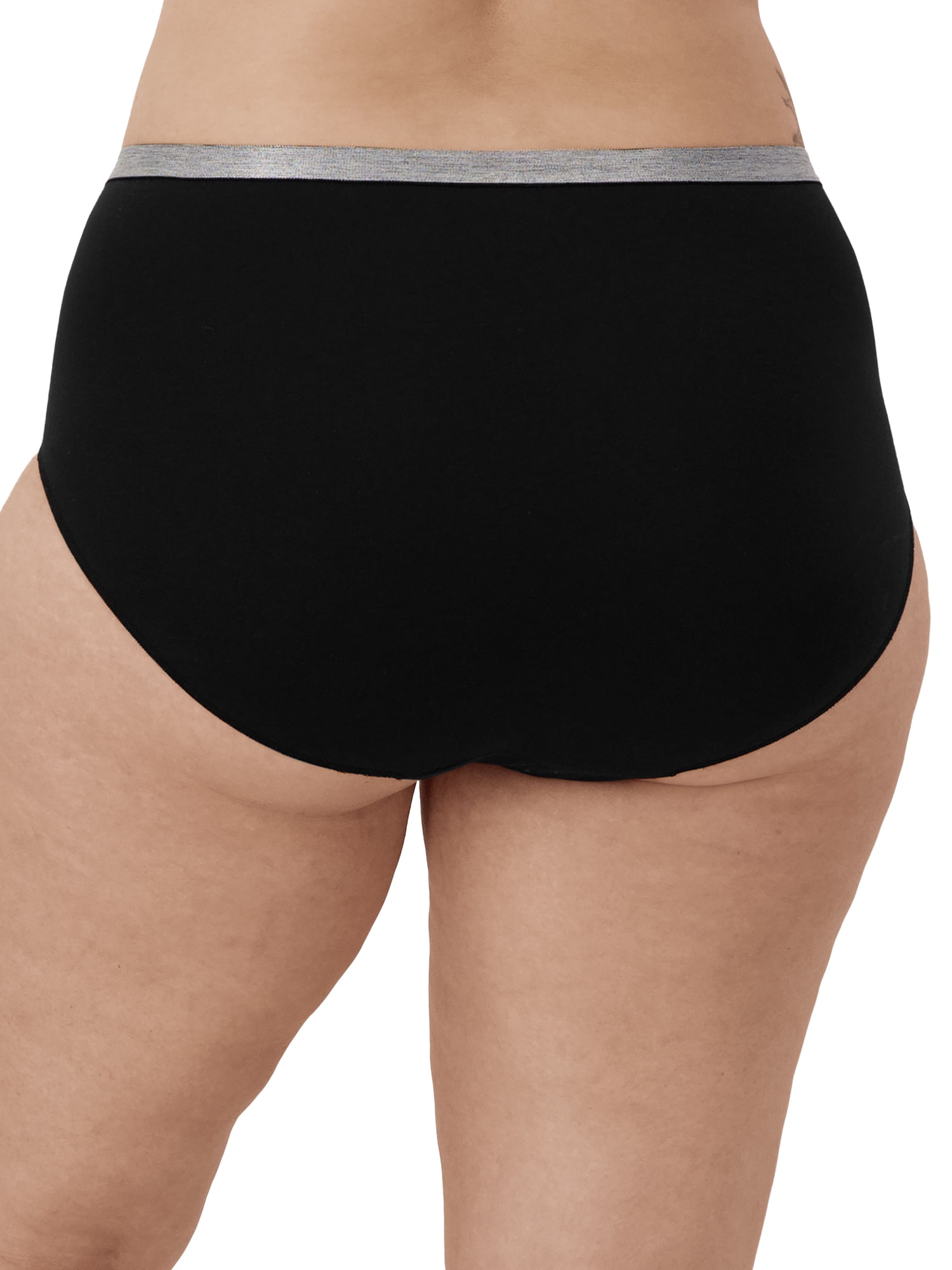Hanes Women's Size 7 Large Panties Black Briefs Stretch Textured