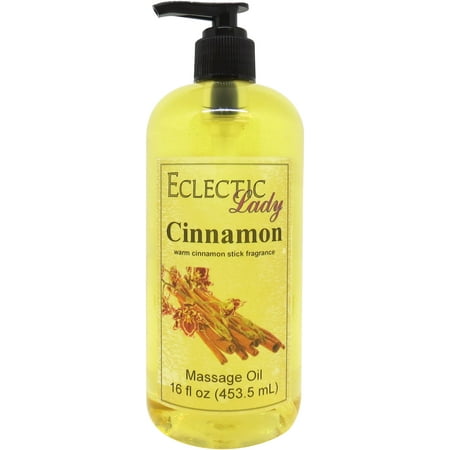 Cinnamon Massage Oil by Eclectic Lady, 16 oz, Sweet Almond Oil and Jojoba Oil