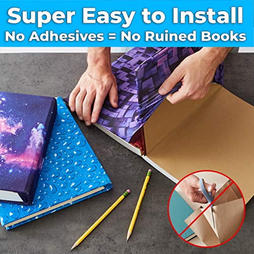 Nylon Fabric Protector for School Wash & Re-Use Easy to Install Book Sox Stretchable Book Cover: Standard Size 6 Print Value Pack Adhesive-Free Fits Smaller/Thinner Hardcover Textbooks up to 8x10 