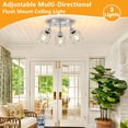 thumbnail image 6 of 3-Light Brushed Nickel Semi Flush Mount Ceiling Light Adjustable Kitchen Light Fixtures Ceiling Mount Multi-Directional Ceiling Lights for Hallway Farmhouse Foyer, 6 of 7