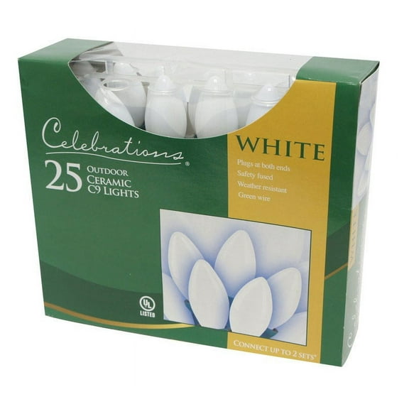 Celebrations Outdoor 25 Light Set White Ceramic Ul Listed