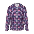 thumbnail image 1 of Fotbe leaf flower Skull colorful Chaqueta con Protección Solar UPF 50+ para Hombre y Mujer, Camisa con Capucha y Bolsillos-Large, 1 of 7