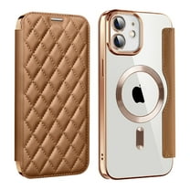 Allytech Flip Case for Apple iPhone 11, Magsafe Case Wireless Charging Support Anti-Scratch Shockproof Cards Holder Wallet Case Cover for iPhone 11 - Brown