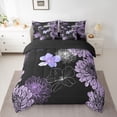 thumbnail image 2 of jejeloiu Purple Flower Blossom 7-Piece Twin Bedding Sets,Retro Floral Pattern Bedding Comforter Set,Minimalist Aesthetic Artwork Sheet Sets For Girls,Breathable Home Decor Reversible, 2 of 8