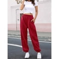 thumbnail image 4 of Women'S High Waisted Sweatpants Workout Active Joggers Pants Baggy Lounge Bottoms Red L, 4 of 8