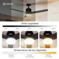 thumbnail image 3 of Ventilador de Techo Esquimal 121.9 cm con Lámpara LED, 6 Velocidades, Función Reversible, Temporizador 4h, Aspas de Madera Doble Vista, Color Negro, 3 of 7