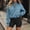 Light Blue, variant on Odbmxy Women's Sweatshirt Collared Fall Winter Long Sleeve Plain Black Workout Leisure Womans Tops Sports Zipper