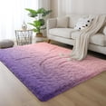 thumbnail image 4 of Junovo Gradient Modern Rugs Shaggy Rug Carpets for Bedroom, Living Room,Kids Room,4'x6',Pink/Purple, 4 of 7