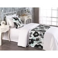 thumbnail image 2 of Fashion Bed Runner Set, Monochrome Abstract Flowers Leaves Pastel-Colored Art on Plain Back, Decorative Bedding Scarf & a Pillow Sham for Hotels Homes, Twin, Charcoal Grey and Seafoam, by Ambesonne, 2 of 3