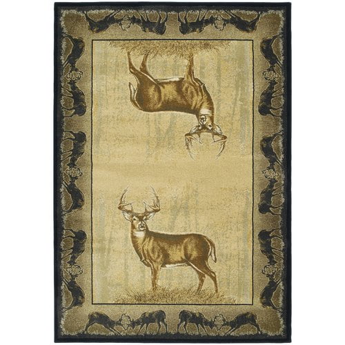 Buckwear Buckwear Believe Deer Lodge Beige Novelty Rug