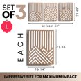 thumbnail image 4 of Set moderno de 3 esculturas de pared qmmp para decoración del hogar en madera de roble laminado, 4 of 6