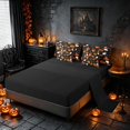 thumbnail image 5 of Homewish Halloween Ghost Bat Twin Bedding, Cute Witch Hat Cat Bedding Comforter Set, Black Orange, Black Reversible 7-Piece, 5 of 7