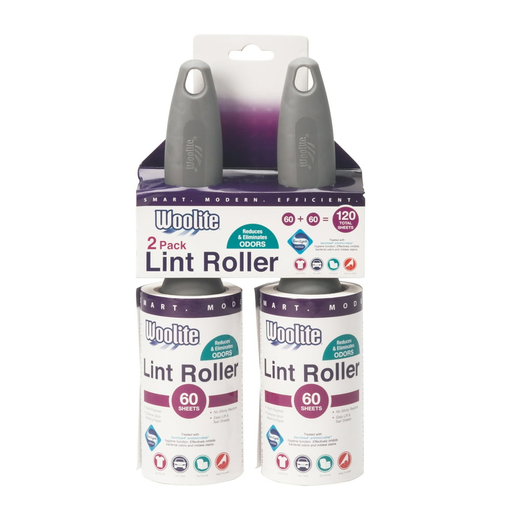 Woolite Sanitized Pro Grade 60 Sheet Super Jumbo Lint Roller 2 Pack