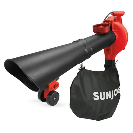 Sun Joe SBJ605E-RED 3-in-1 Electric Blower | 250 MPH | 14 Amp | Vacuum | Mulcher (Red)